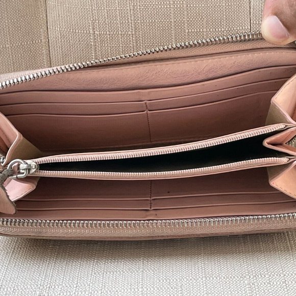 Jimmy Choo Clutch Nellie Star Studded Leather Zip Around Long Wallet Made Italy - Picture 7 of 12